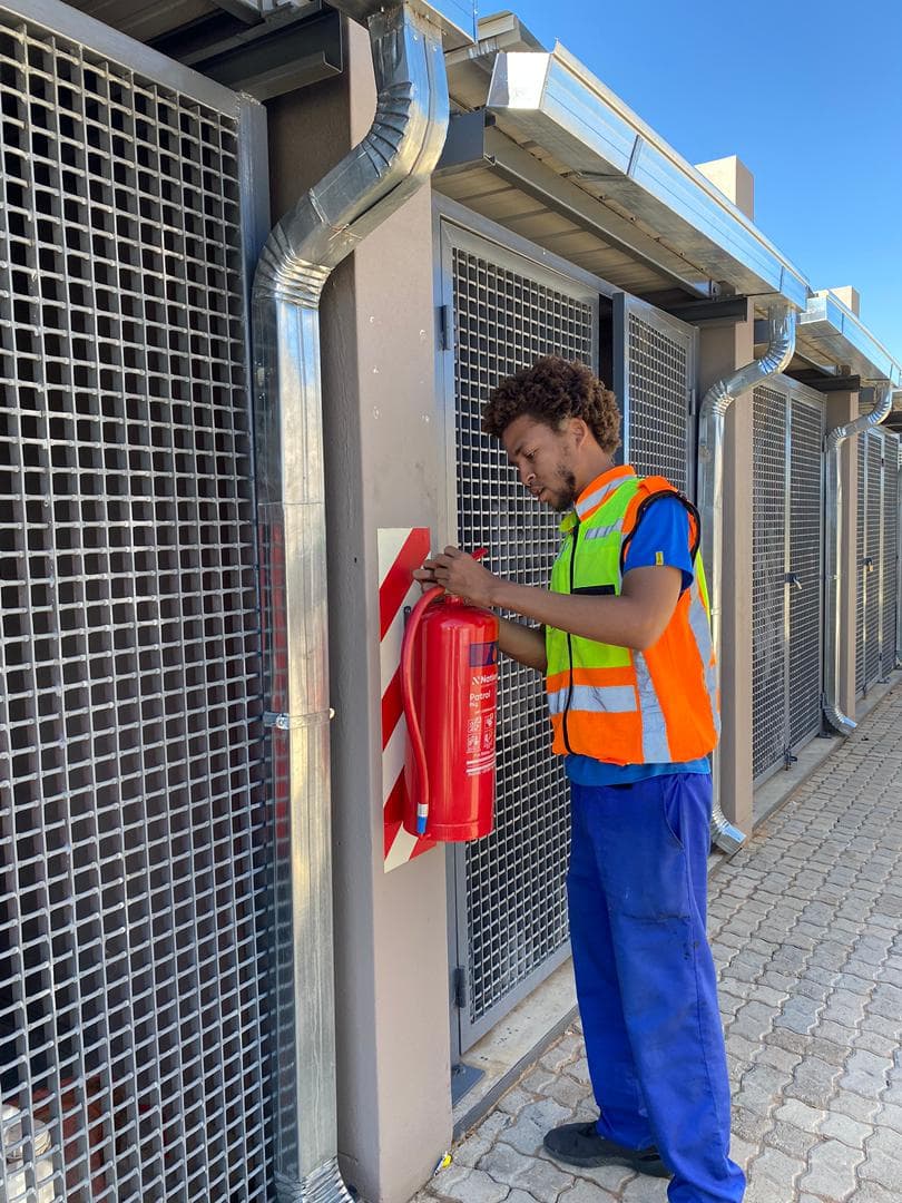 Fire safety signage installation by Khoisan